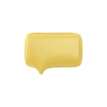 Vector 3D illustration of a blank yellow dialog box. Isolated background. Stock Illustration