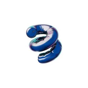Vector 3D illustration of dark blue inflatable spiral shape Stock Illustration