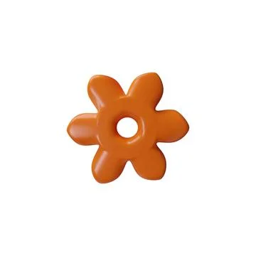 Vector 3D illustration of gear icon in orange color, isolated background. イラスト素材