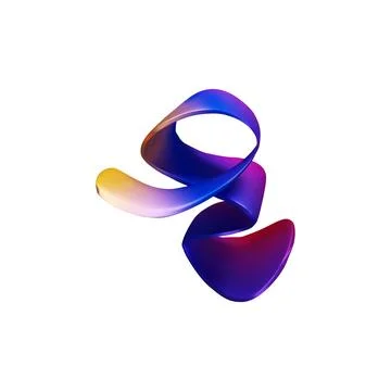 Vector 3D illustration of geometric abstract shape with gradient wave pattern 库存插图