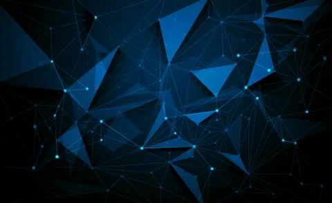 Vector 3D Illustration Geometric, Polygon with molecule structure Stock Illustration