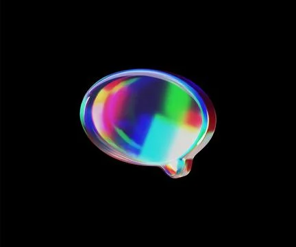 Vector 3d illustration of a glass, empty, holographic, speech bubble. Stock Illustration