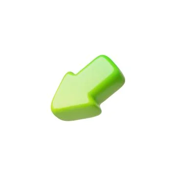 Vector 3D illustration of green arrow falling down. Illustrazione stock