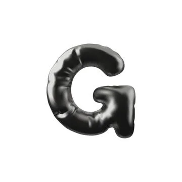 Vector 3d illustration of inflatable chrome figure in the form of letter G. Stock Illustration