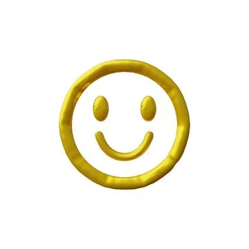 Vector 3D illustration of an inflated figure in the form of a smiling emoticon. Illustrazione stock