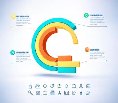 Vector 3D illustration Infographic. Eps 10 Vector Abstract 3D digital Stock Illustration