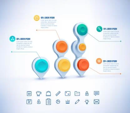 Vector 3D illustration Infographic. Eps 10 Vector Abstract 3D digital Stock Illustration