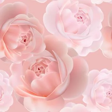 Vector 3D Illustration Pink Rose Seamless Pattern Illustrazione stock