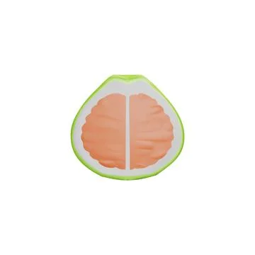 Vector 3D illustration of a pomelo cut in half. Isolated background. 库存插图