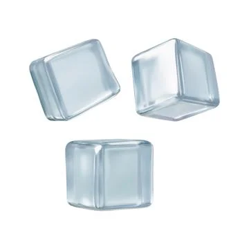 Vector 3D illustration of a set of ice cubes on an isolated background. Stock Illustration