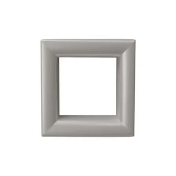 Vector 3d illustration of square gray frame on isolated background. Stock Illustration