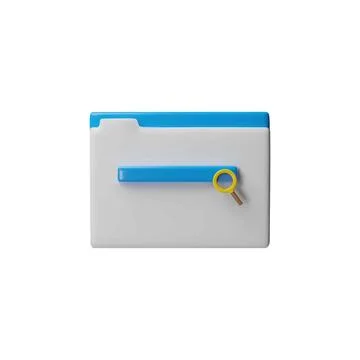 Vector 3D illustration of a web page with a search bar and a magnifying glass. Illustrazione stock