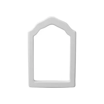 Vector 3d illustration of white arched oriental frame on isolated background. イラスト素材