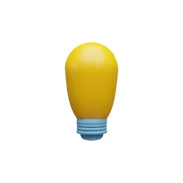 Vector 3d illustration of yellow bulb of oblong shape on isolated white Ilustración de archivo