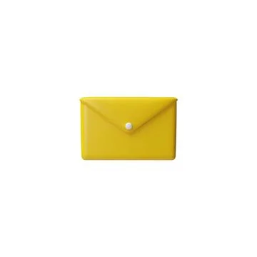 Vector 3D illustration of yellow folder closed with a button. Stock Illustration