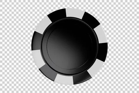 Vector 3D image of black casino token Illustrazione stock