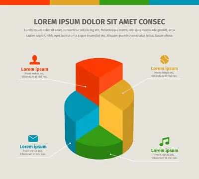 Vector 3d infographics chart for presentation Stock Illustration