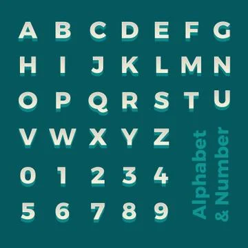 Vector 3d isometric alphabet and number. For design layout graphic or website Stock Illustration