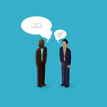 Vector 3d isometric cartoon illustration of men or guys characters. business Stock Illustration