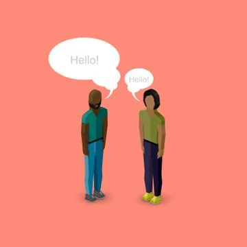Vector 3d isometric cartoon illustration of men or guys characters. business Stock Illustration