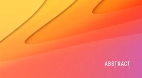 Vector 3D light paper cut gradient composition. Stock Illustration