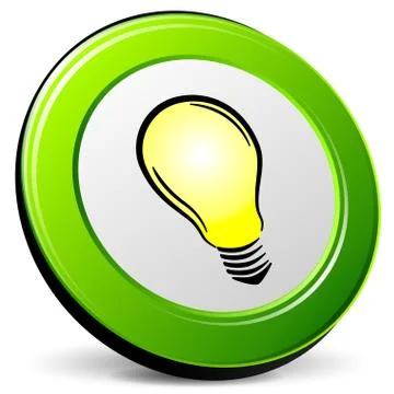 Vector 3d lightbulb icon Stock Illustration