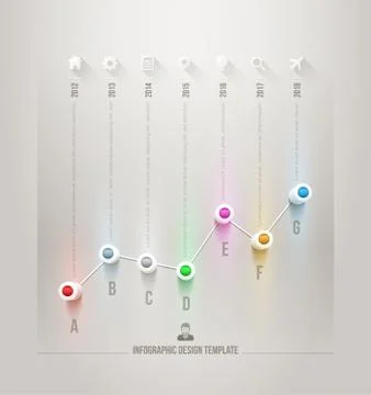 Vector 3d line chart infographic design template Stock Illustration