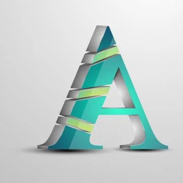 Vector 3D logo divided by colored sections. Stock Illustration