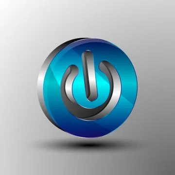 The vector 3D logo power button. Stock Illustration