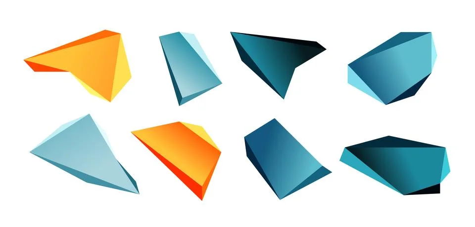 Vector 3d low poly triangle geometric design elements Stock Illustration