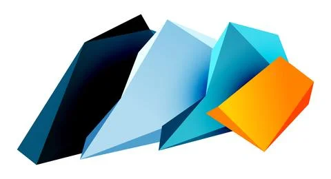 Vector 3d low poly triangle geometric design elements 스톡 일러스트