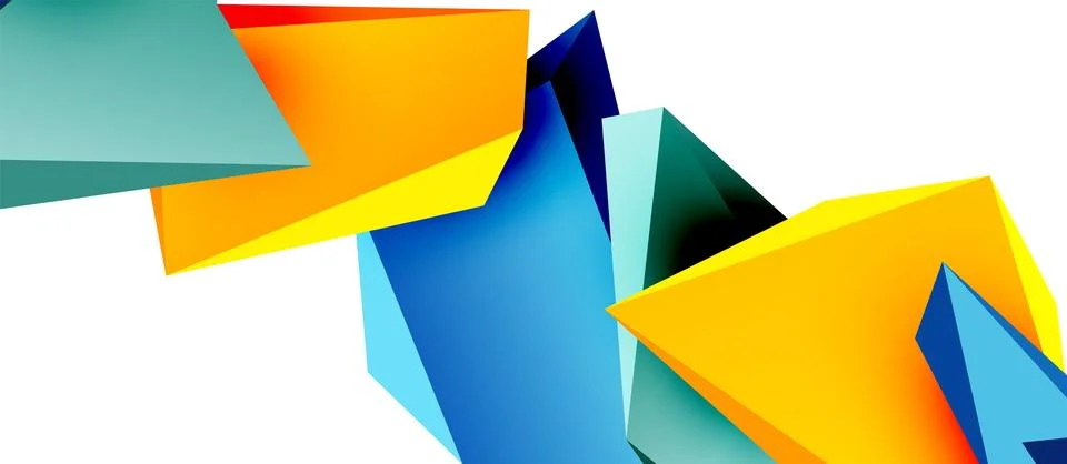 Vector 3d low poly triangle geometric design elements Stock Illustration