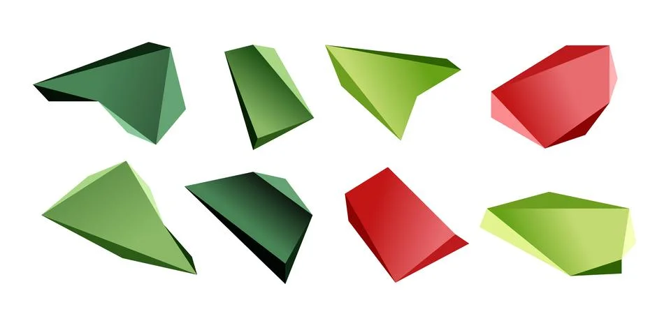Vector 3d low poly triangle geometric design elements Stock Illustration