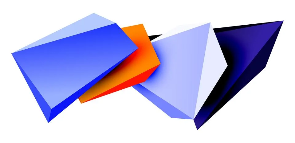 Vector 3d low poly triangle geometric design elements 스톡 일러스트