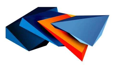 Vector 3d low poly triangle geometric design elements Stock Illustration