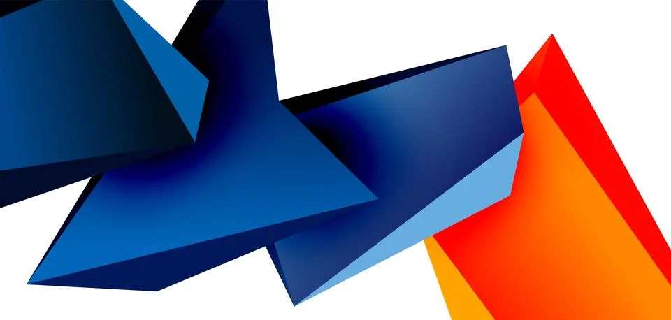 Vector 3d low poly triangle geometric design elements イラスト素材