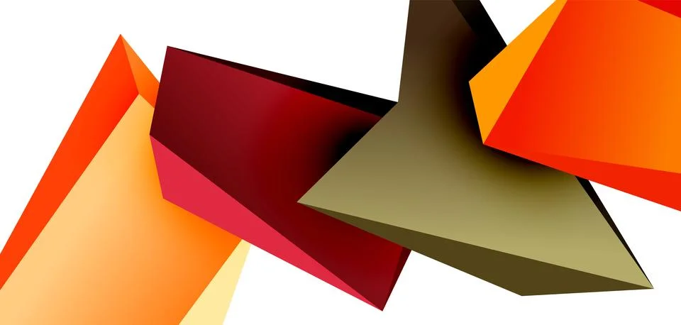 Vector 3d low poly triangle geometric design elements Illustrazione stock
