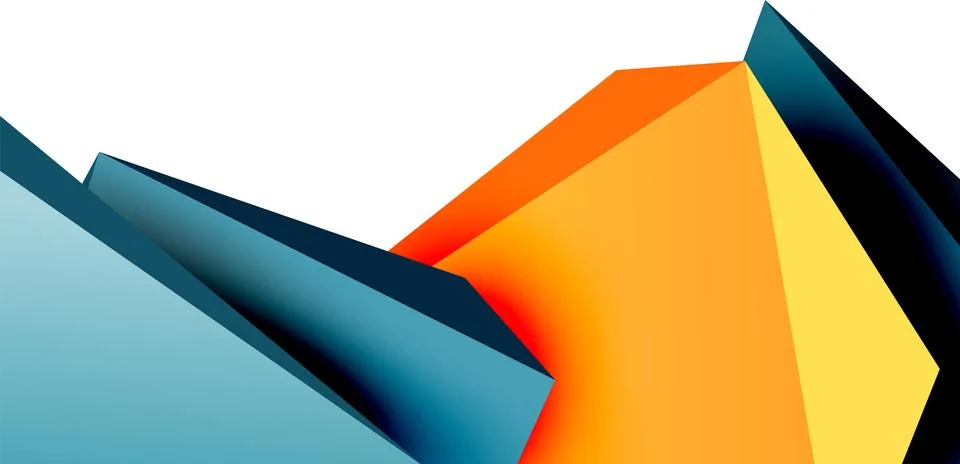 Vector 3d low poly triangle geometric design elements 스톡 일러스트