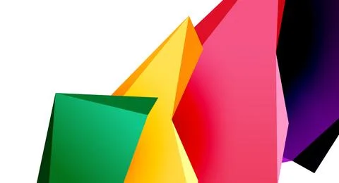 Vector 3d low poly triangle geometric design elements Stock Illustration