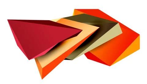 Vector 3d low poly triangle geometric design elements Stock Illustration