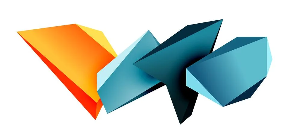 Vector 3d low poly triangle geometric design elements 스톡 일러스트