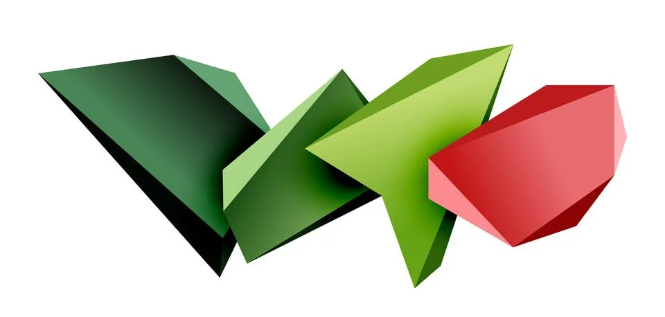 Vector 3d low poly triangle geometric design elements 스톡 일러스트