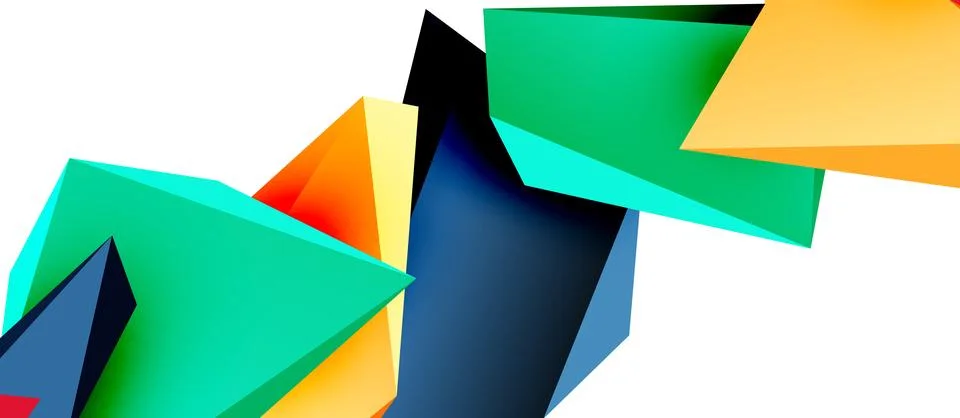 Vector 3d low poly triangle geometric design elements Stock Illustration