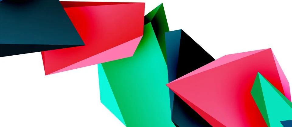 Vector 3d low poly triangle geometric design elements 스톡 일러스트