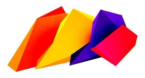 Vector 3d low poly triangle geometric design elements Stock Illustration