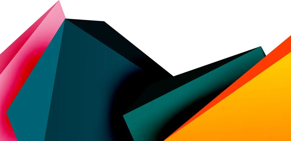 Vector 3d low poly triangle geometric design elements Stock Illustration