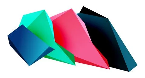 Vector 3d low poly triangle geometric design elements Stock Illustration