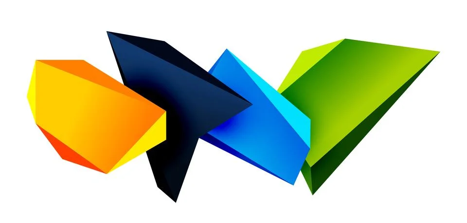 Vector 3d low poly triangle geometric design elements Stock Illustration