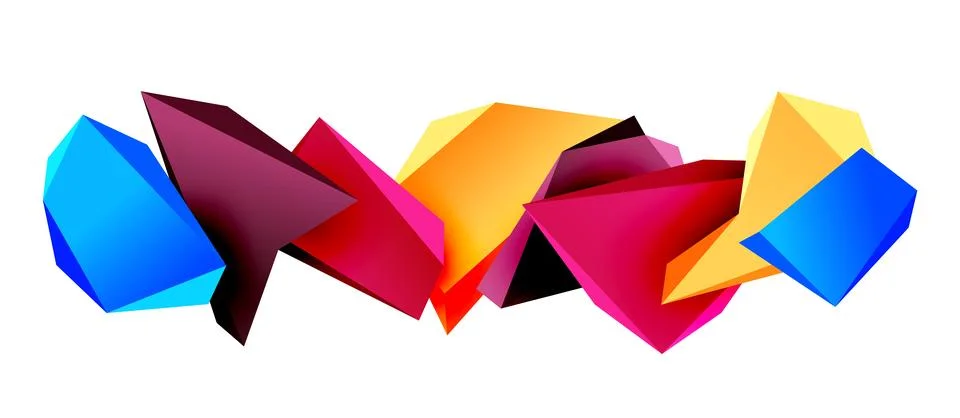 Vector 3d low poly triangle geometric design elements Illustrazione stock