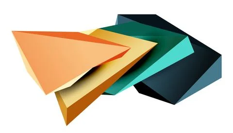 Vector 3d low poly triangle geometric design elements Illustrazione stock